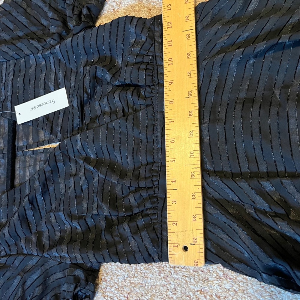Francescas Mi Ami Kelsie Black Striped Tiered Ruffle Skort Romper NWT Small - Picture 13 of 15